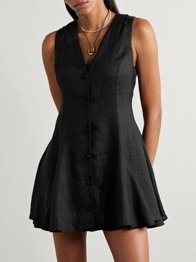 Doen Aubrey Linen Tie Waist Sleeveless Dress